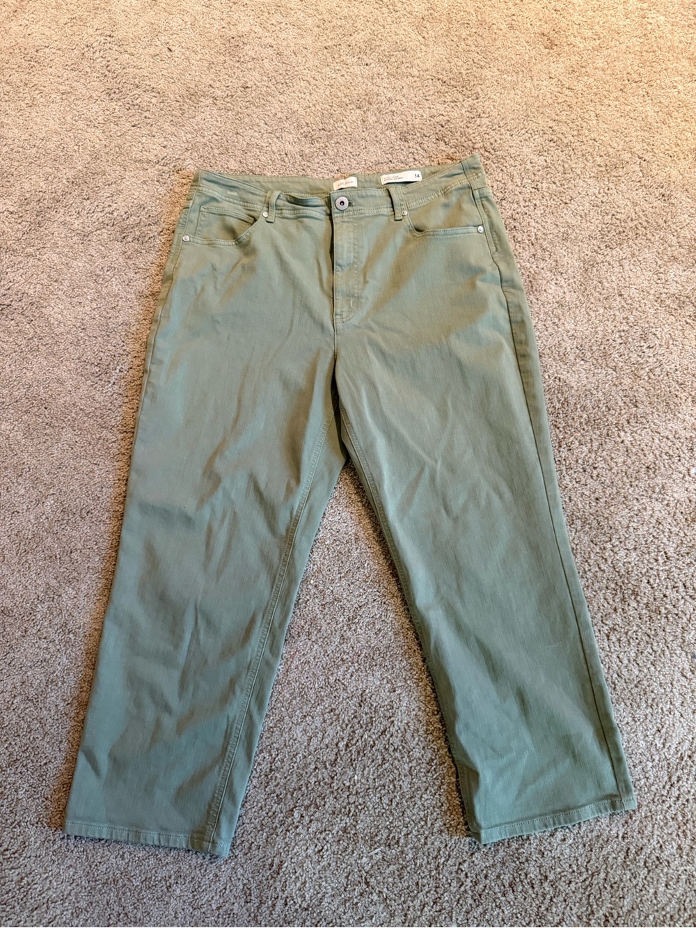 J. Jill Straight-Leg Jeans in Sage Green